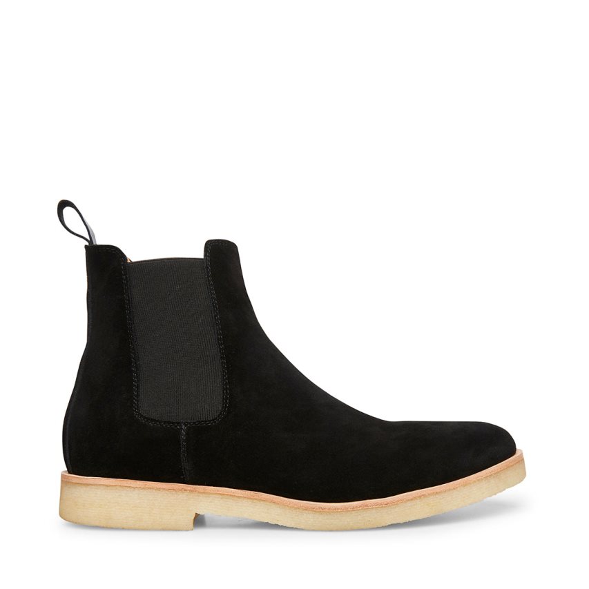 Black Steve Madden Wilshire Suede Men\'s Chelsea Boots | PH 9432GOV